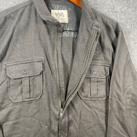 Tank Farm & Co. Zip Up Shirt Men's XXL Gray Long Sleeve NWT Chest Pockets Thick - Picture 7 of 14